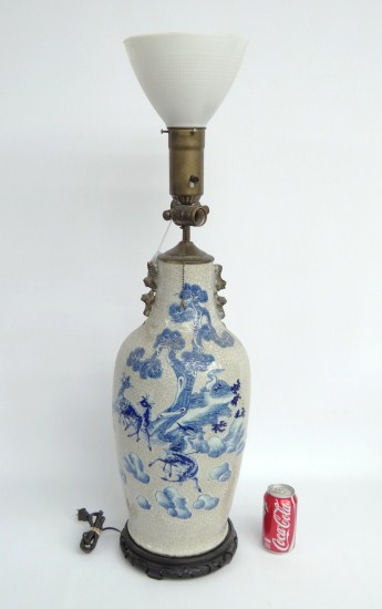 Asian porcelain lamp Vase 21 1 2  165dba
