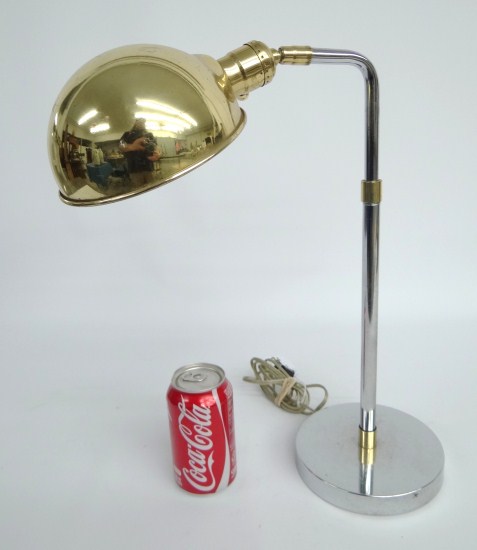 Chrome and brass desk lamp. 15''