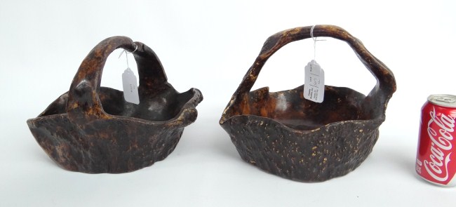 Lot two Asian burl baskets  165df1