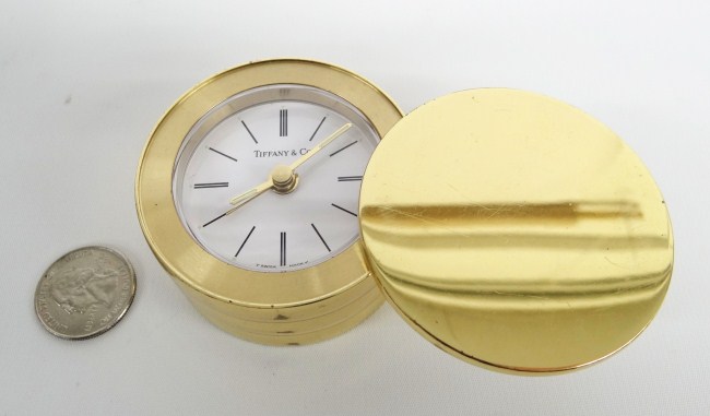 Tiffany brass clock 2 3 4 Diameter  165e07