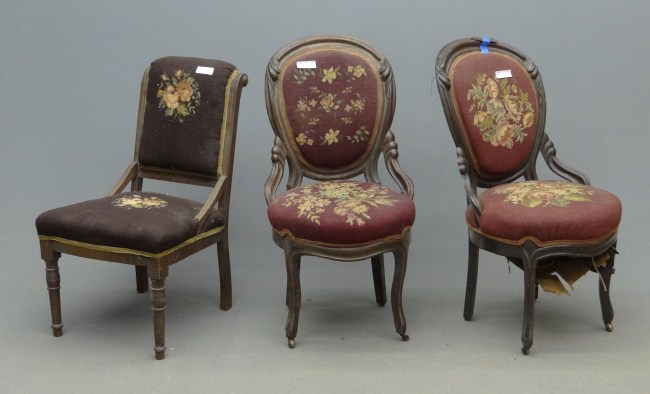 Lot three as found Victorian chairs.