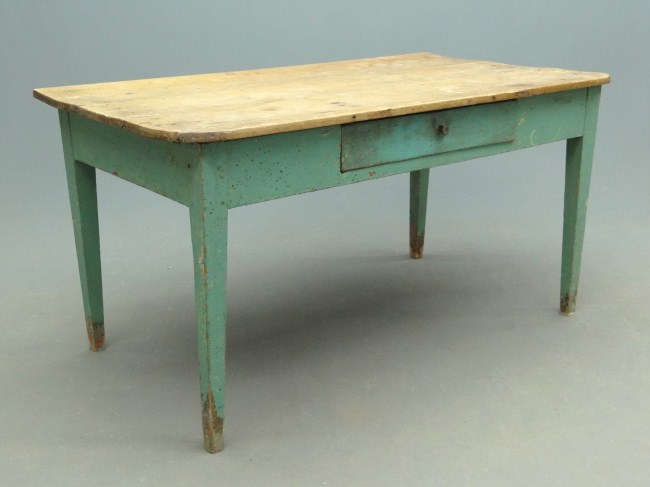 19th c. single drawer farm table