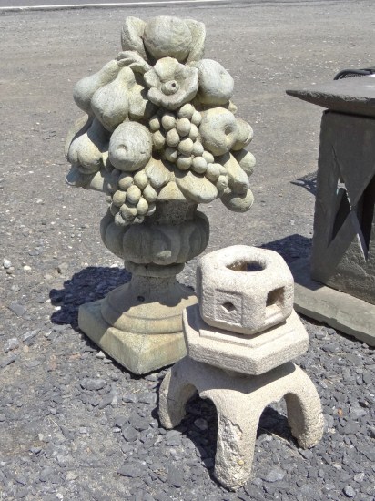 Stone flower ornament along with