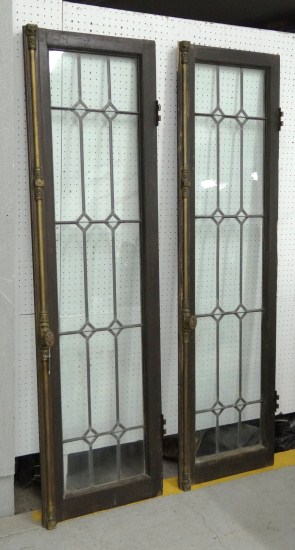 Pair Victorian leaded glass doors 165eb0