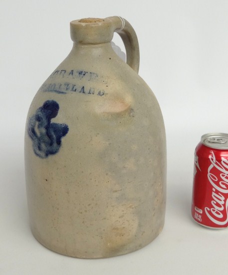 19th c. decorated one gallon jug D.W.