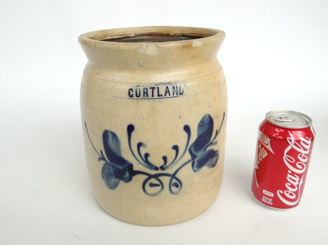 19th c. stoneware decorated crock