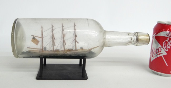 C 1900 New England ship in bottle 165f22
