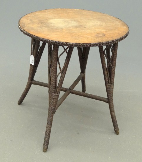 C 1900 s wicker lamp table Top 165f39