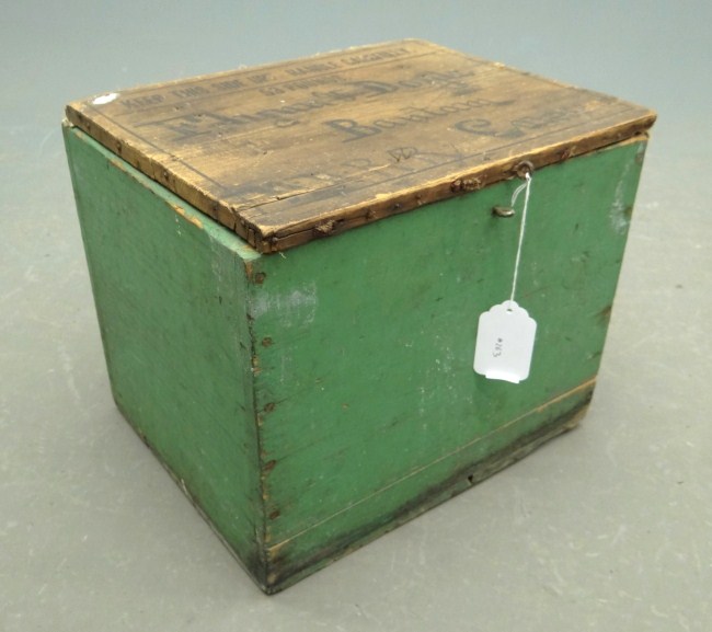 19th c. shipping box top painted