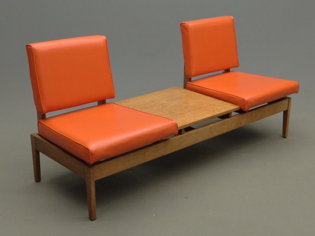 Mid century bench with upholstered 165f5e