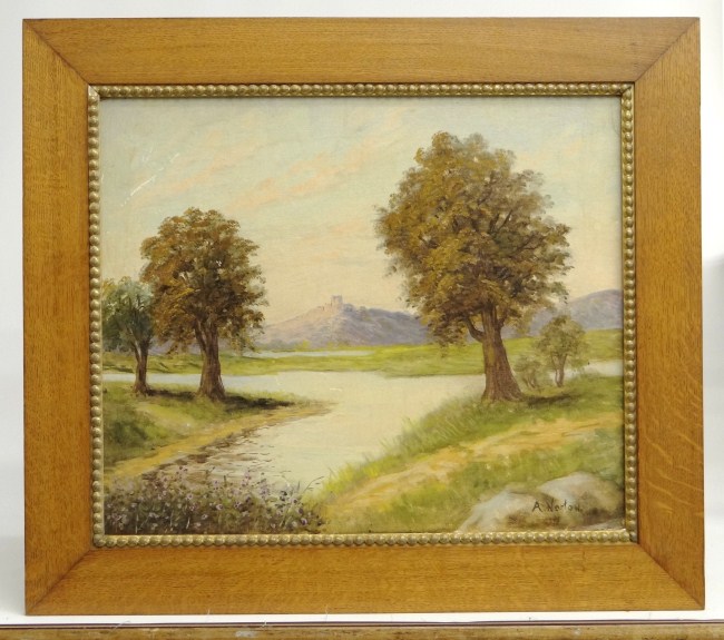 Painting oil on artist board landscape 165f58