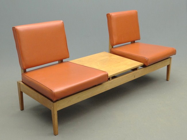 Mid century bench with upholstered 165f5b