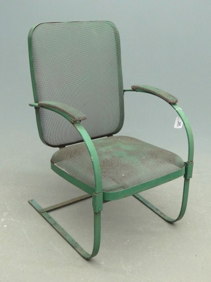 Vintage spring armchair in green