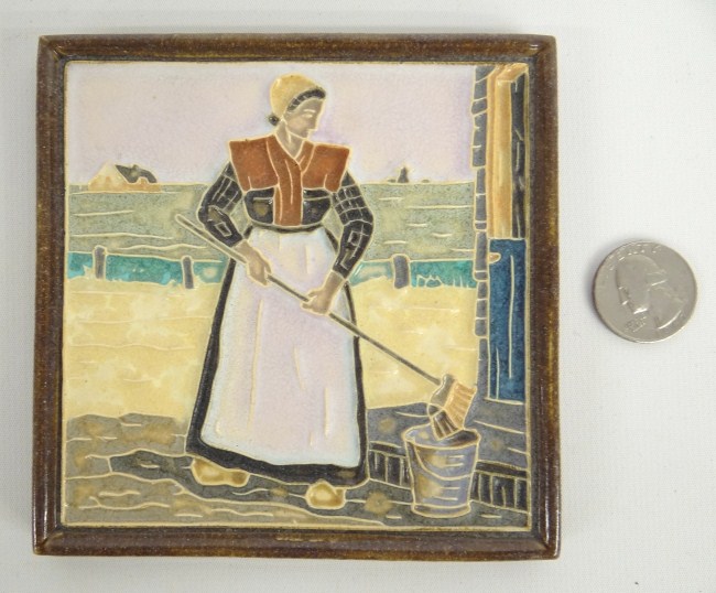 Early painted Dutch tile has mark 165f63