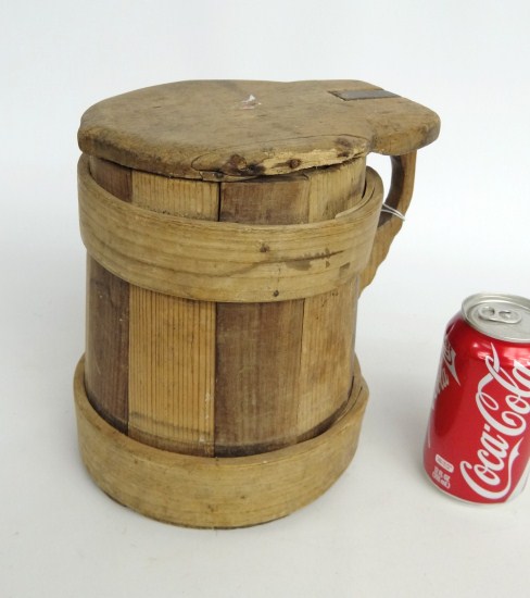 19th c wooden tankard 10 Ht  165f81