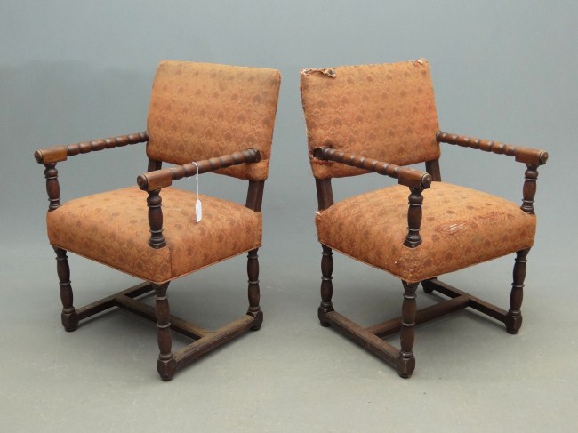 Pair Jacobean style 1920 s upholstered 165fc4