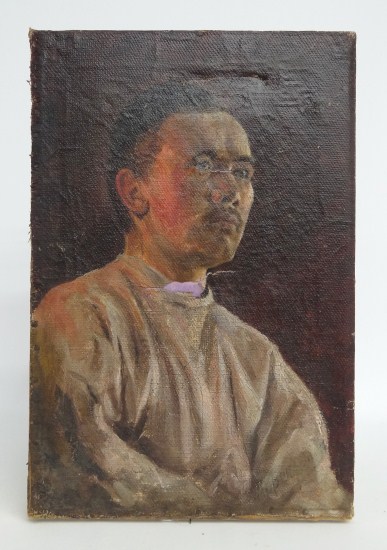 Early oil on canvas portrait Asian 165fe0