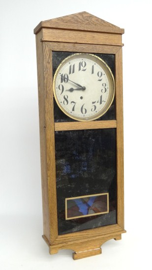 Oak case Ingraham wall clock with 165ff4