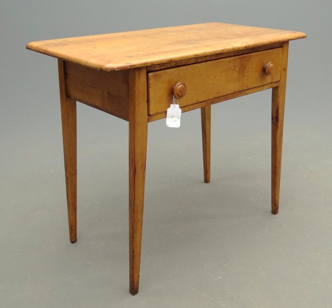 Single drawer side table with tapered