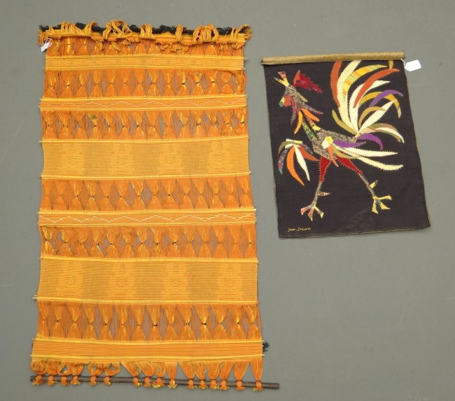 Lot two textile wall hangings one