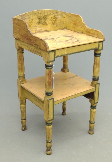 19th c. paint decorated washstand.