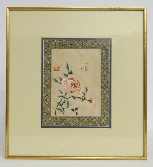 Framed Japanese silkwork Sight 166011