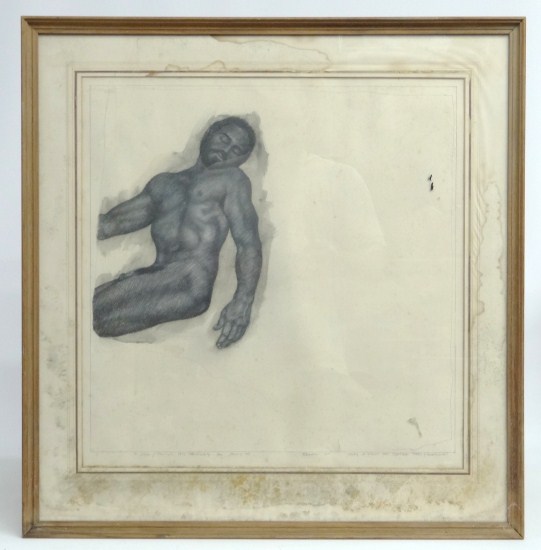Drawing nude signed illegibly in 166014