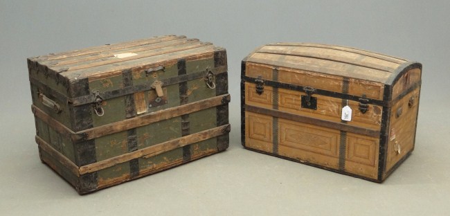 Lot two 19th c. steamer trunks.