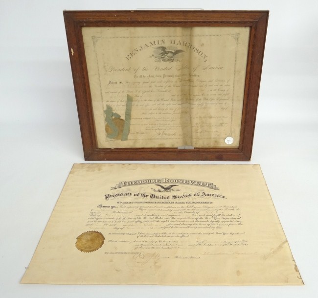 Lot two president autographed documents