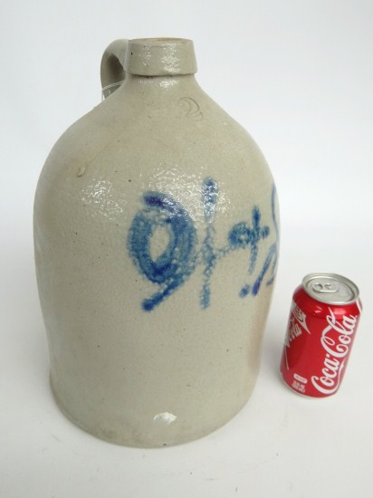 19th c. stoneware two gallon jug with