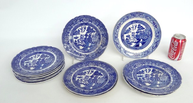 Lot 14 19th c. flow blue plates