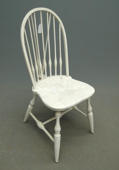 1940's Windsor chair in white paint.