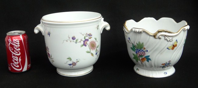 Lot two cache pots including Herend 166057