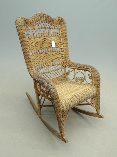 Victorian wicker rocking chair.