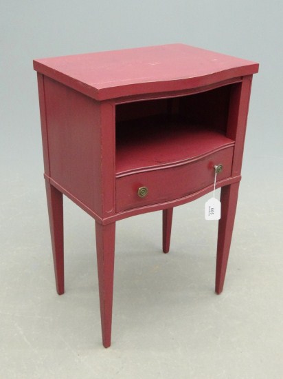 Single drawer side table in red