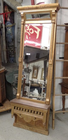 Victorian hall mirror. 24'' W 87''