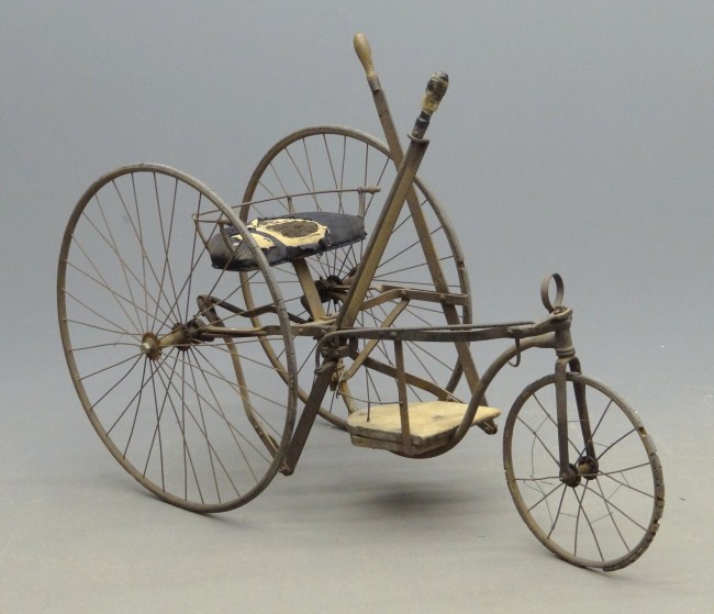 Early tricycle velocipede with hand