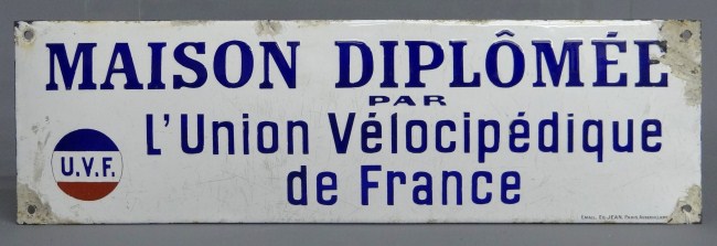 French Porcelain on metal sign Maison