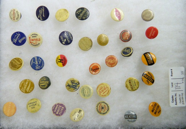 Collection of 34 lapel advertising 166432