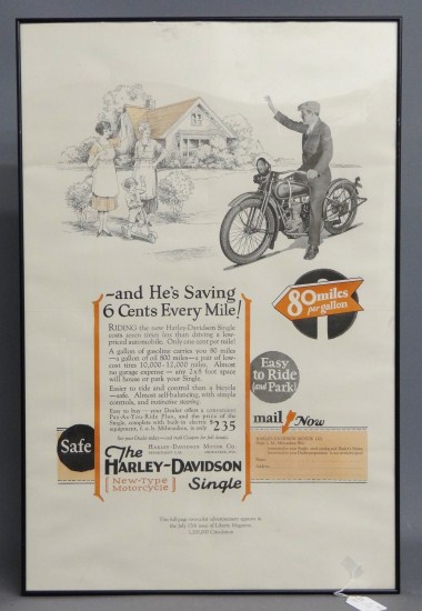 c. 1925 Harley Davidson poster.