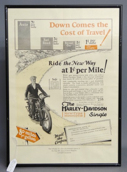 c. 1925 Harley Davidson Poster.
