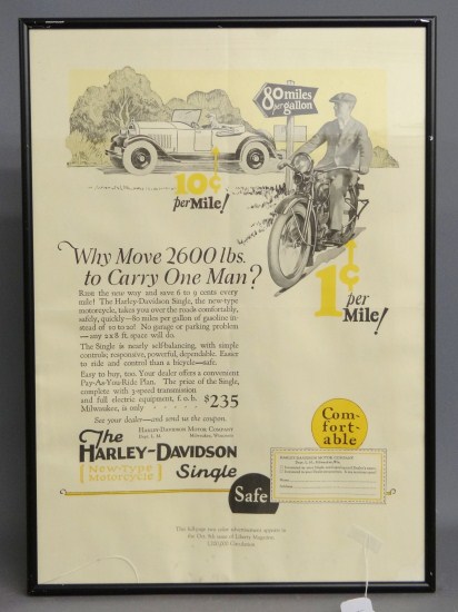 c. 1925 Harley Davidson poster.