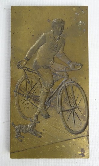 Deep cut bronze safety bicycle