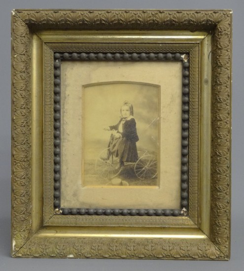 19th c. photograph little girl astride