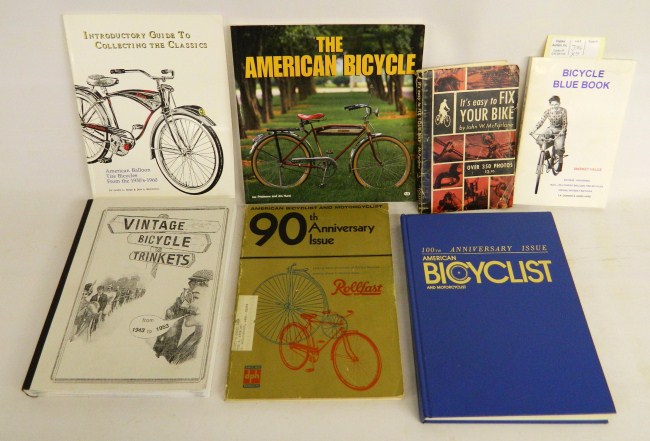 Library of 7 bicycle books including  1664ed