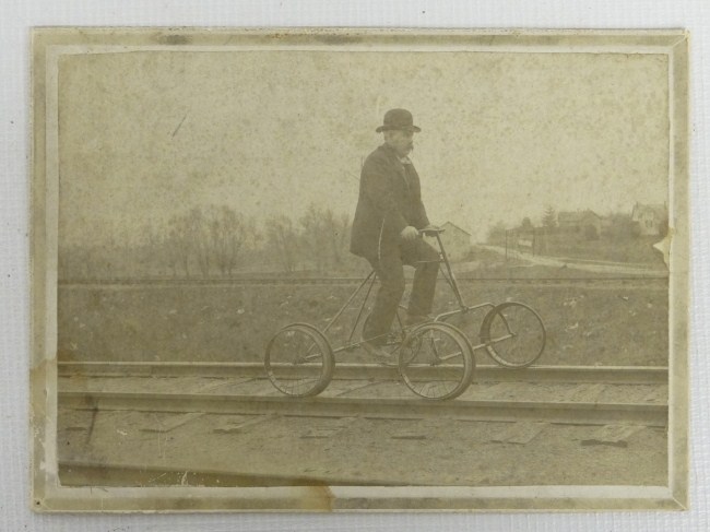 Rare bicycle photo Chas Teetor Invention
