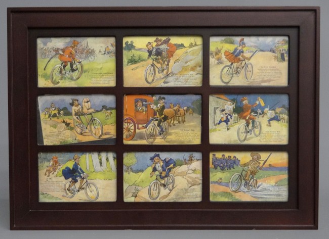 Set of 9 framed and matted vintage 16658a