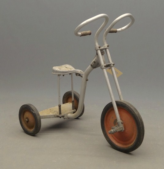 Vintage aluminum tricycle. Maker unknown.