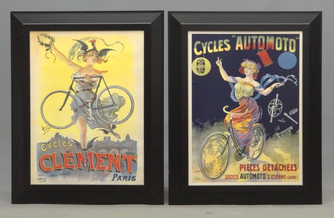 A Pair of framed bicycle reproduction