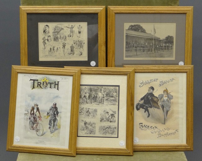 Collection of 5 framed 19th c  1665de